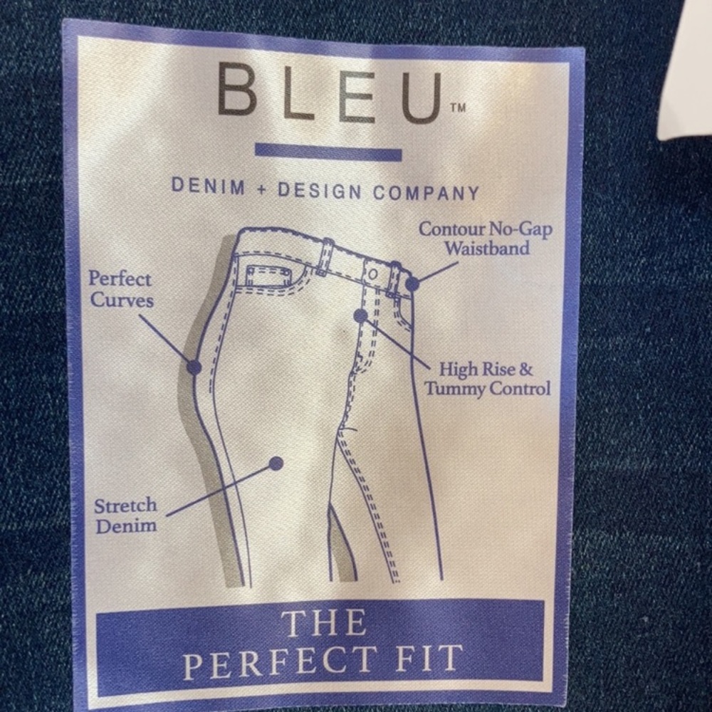 Bleu high rise stretch denim short w tummy control raw hem 14W - Picture 4 of 16